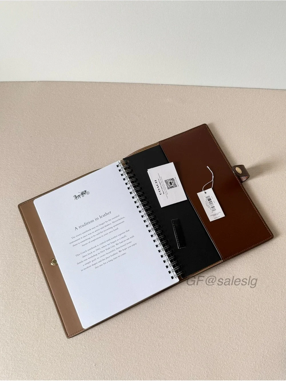 NWT Coach Notebook In Signature Tan with Planner